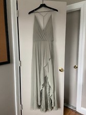 *NEVER WORN* $275 Jenny Yoo Farrah Luxe Chiffon Sage Bridesmaid Dress Size 18 :)