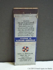 Steuben Society of America Teutonia Assembly NYC NY Matchbook Cover German Club