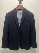 Banana Republic Marzotto 38 R Blue Wool Button Blazer Sport Coat Jacket FLAW