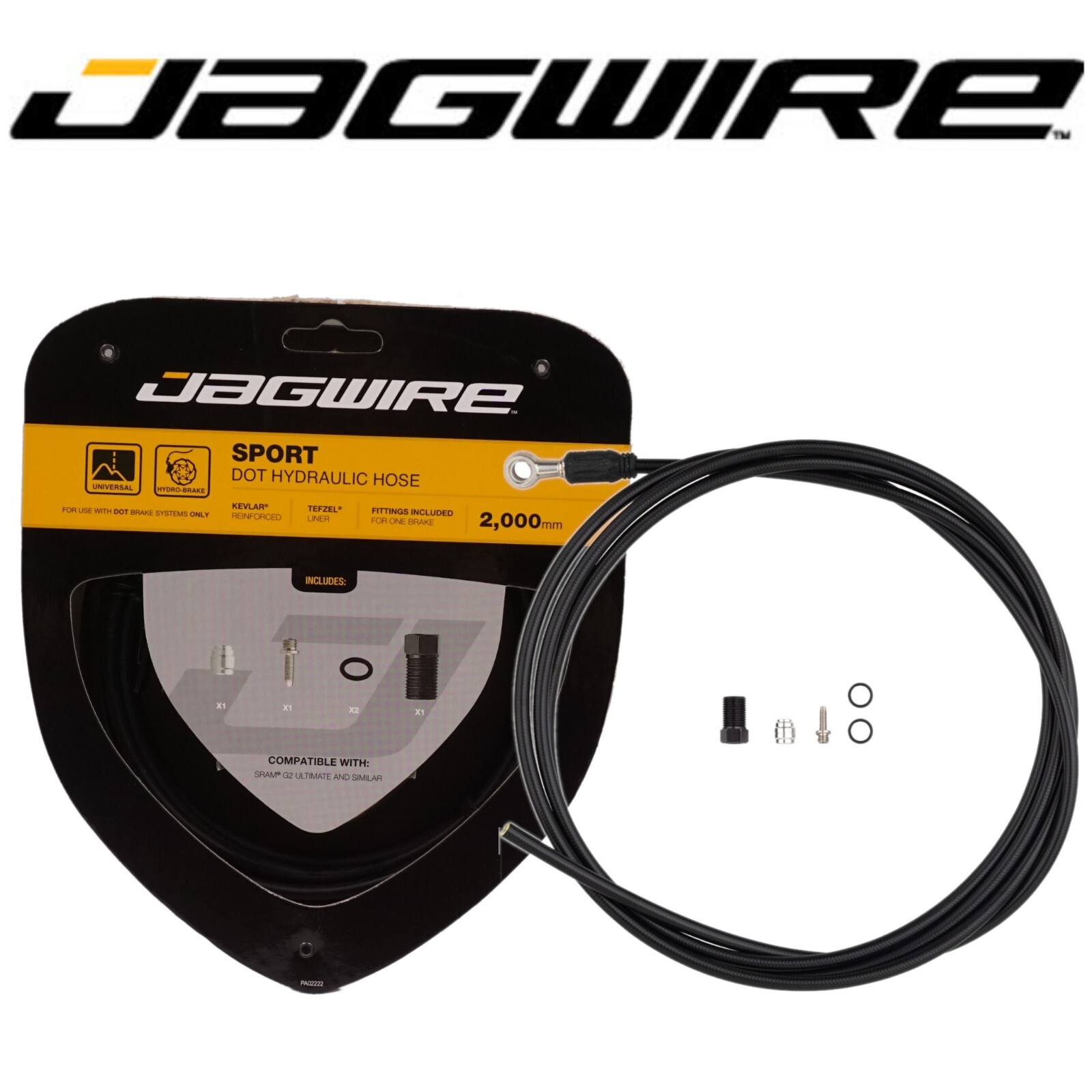 Jagwire HBKF201 Sport DOT Hydraulic Disc Brake Hose Kit for 