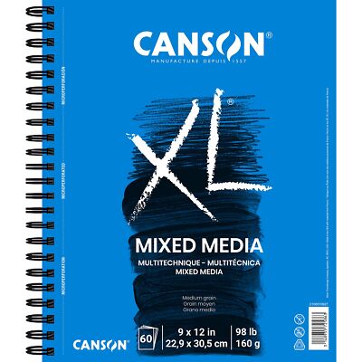 XL Series Mixed Media Pad Side Wire 9x12 inches 60 Sheets   Heavyweight Art P...