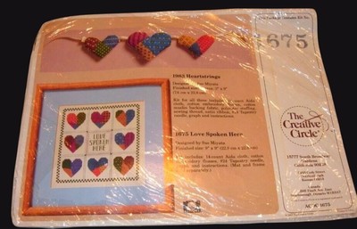 The Creative Circle Love Is Stitched Heart Kit #5975 Cross-Stitch Pattern...