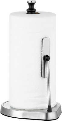 Paper Towel Holder for One Hand Tear - Countertop with Tension Arm & Non Slip We
