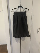 Angelo Tarlazzi Vintage Skirt Women Size 40 Silk Black Mid-Length