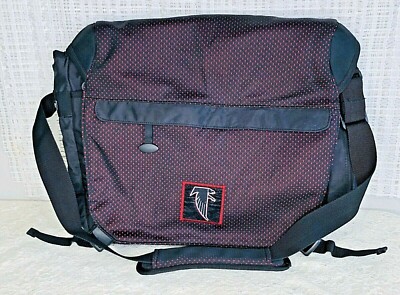 Black Red NFL Themed Classic Padded Multi Pocket Laptop Messenger Bag Technomesh