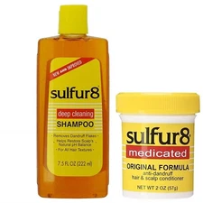 Sulfur 8 Anti-Dandruff Hair & Scalp Care Shampoo 7.5oz + Conditioner 2oz Set