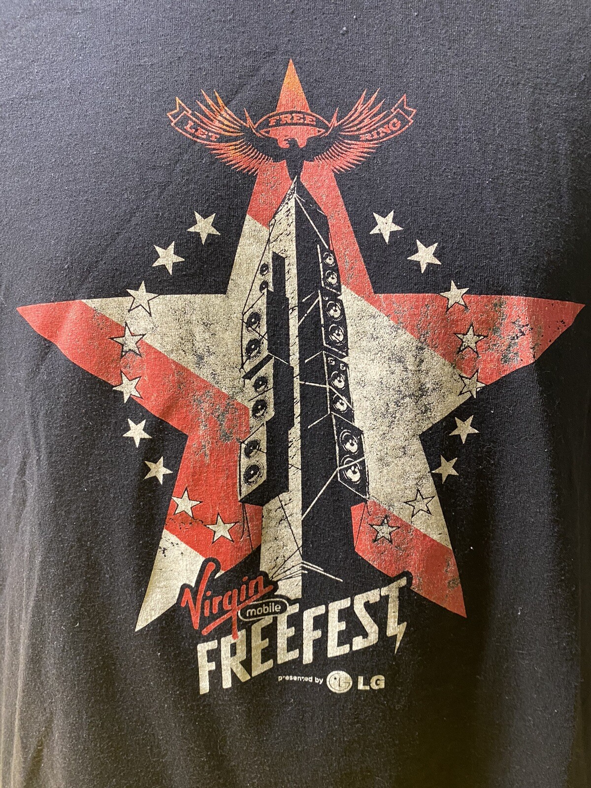 Virgin Mobile Freefest 2012 Concert Tee Black TShirt Double Sided Size Sz Large eBay