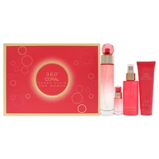 360 Coral by Perry Ellis for Women - 4 Pc Gift Set