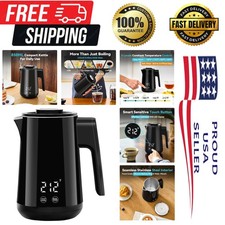 Compact 850ml Electric Kettle with LED Display & Auto Shut Off - Safe & Stylish