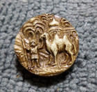 Vintage Antique Pressed Horn Carved Button EGYPTIAN OASIS CAMEL — photo 2