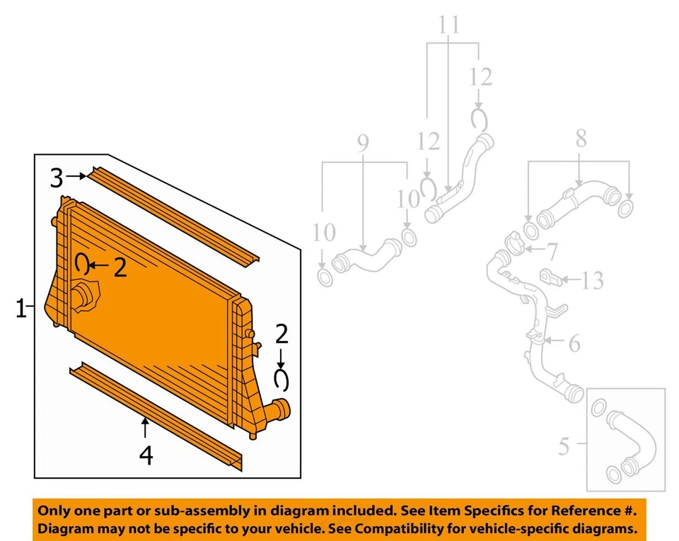 Intercooler Audi A3 TT Volkswagen Golf Jetta 2.0 1K0145803T OEM usado Foto 3 de 4