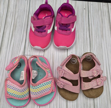 Lot of 3 Pairs Baby Girl Shoes Size 3 - Casual Flats - Mixed Styles Multicolor