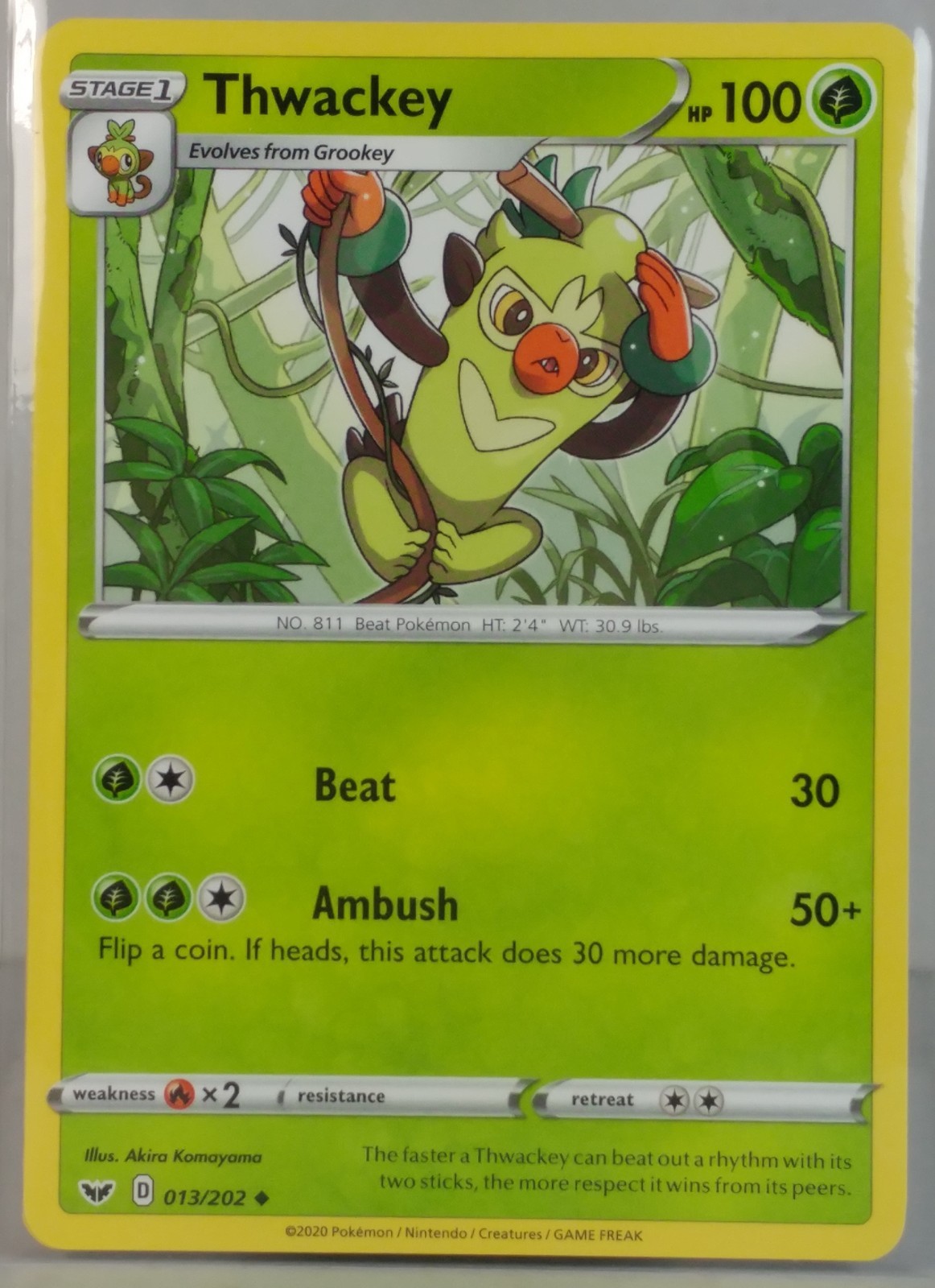 Thwackey - Sword & Shield base set #013 - POKEMON - NM - singles