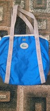 Borsone da viaggio vintage Izod Lacoste Lark blu reale altezza 14" 16" trasversale