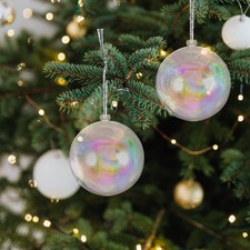 25 Pcs Festival Decoration Pendant Christmas Ornaments Clear Baubles Xmas Balls