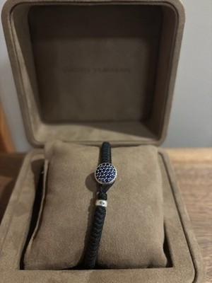 David Yurman Streamline Woven Bracelet w/ Blue Sapphires And Silver - 8-8.5 
