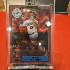 2022 TOPPS CLEARLY AUTHENTIC '87 TOPPS AUTO MAX MUNCY 50/50 Red Parallel 