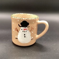 Vtg Americas Pottery Stoneware Collection Snowman Mug-Zainesville, Oh