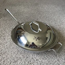 VTG ALL-CLAD METALCRAFTERS 12" Inch Stainless Steel Wok Stir Fry Pan Made USA