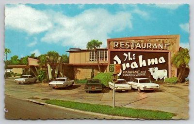 #ad #ad Vintage The Brahma Restaurant Ocala Florida Postcard 1967 US Hwy 27 301 $6.95