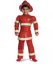 Toddler Boys Powersuit Muscle Fireman Fire Fighter Halloween Costume Size 2T NWT