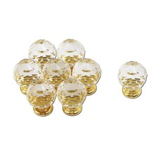 Drawer Knobs Crystal Knob 1 in Transparent Gold Base with Screws Set of 8