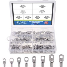 125Pcs Marine Grade Heavy Duty Tinned Copper Wire Lugs Battery Cable Ends Eyelet