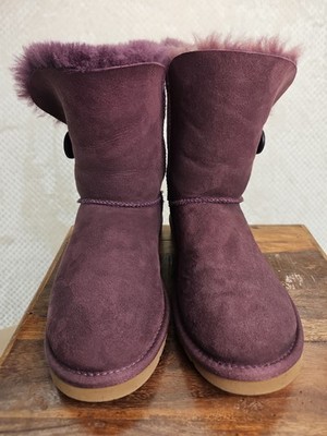 Ugg Snuggies Purple Bailey Womens 9 Suede And Wool Lining Beauties 