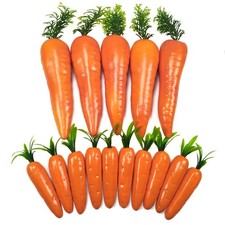 Fake Carrots,15 Pcs Plastic Carrot Easter Decor, Lifelike Fake Vegetables Min...