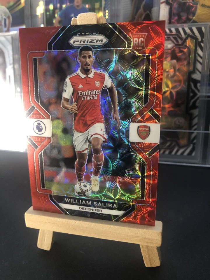 2022-23 Panini Prizm Premier League William Saliba Red /30 ! Rookie Arsenal #167 - Image 2 of 4