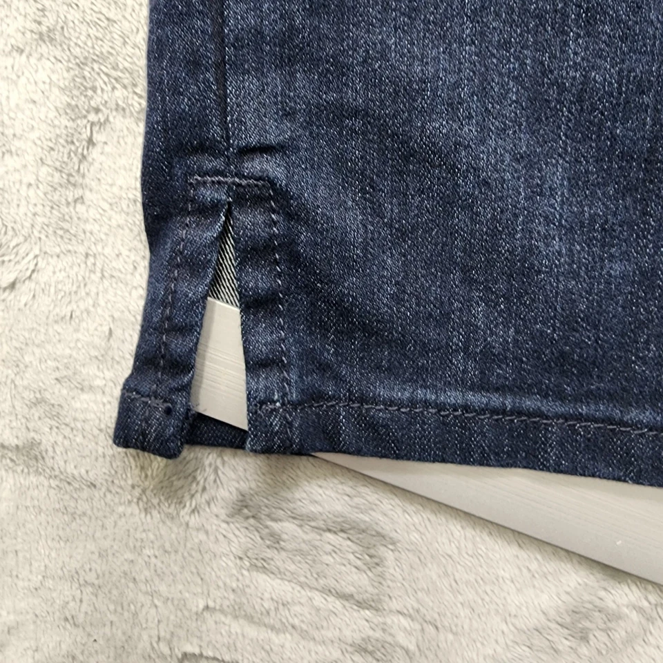 Pantalones de mezclilla vintage Jaclyn Smith para mujer 12 azul lavado oscuro tiro alto recortados capri elásticos Foto 3 de 4