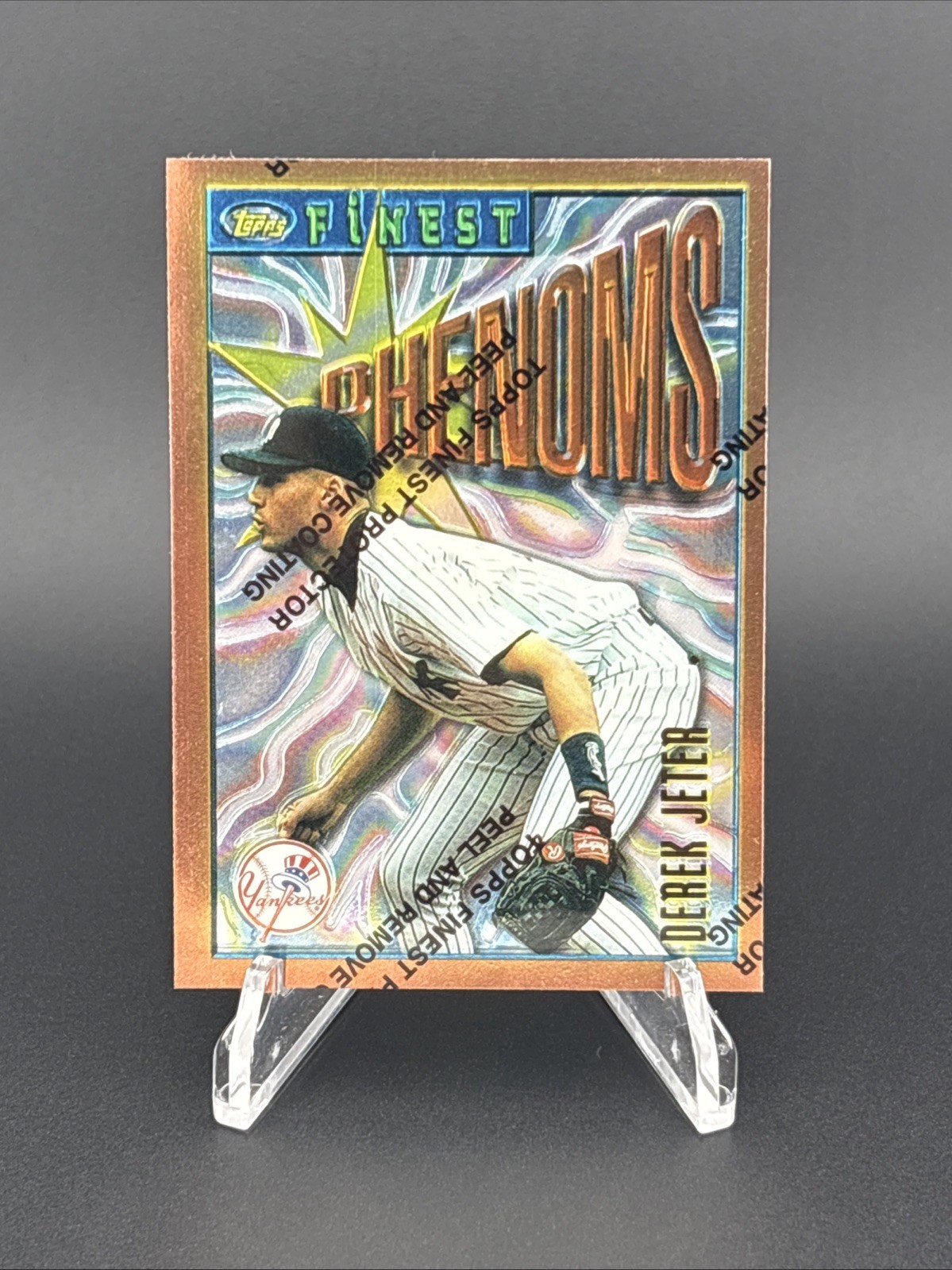 1996 Derek Jeter Topps Finest Phenoms W/Protective Coating Yankees #92