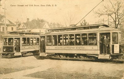 #ad Sioux Falls Traction SystemCorner Summit amp; 11th Street S.D. Postcard 1908 N $6.50