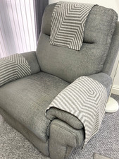 Stuhl Sessel Rückenlehne Bezug Antikassar Sofa Sessel 1 x Chevron weich robust grau