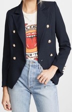 NWT Lioness Palermo Blazer Womens XL Navy Blue Double Breasted Jacket Buttons