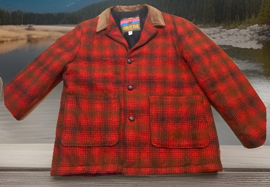 VSANTA FE TRAIL Insulated Aztec Jacket Red 90s NEW NWT Large COAT Flannel