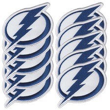 10 pcs Tampa Bay Lightning Nation Logo Size 2.9 in x 3.0 in Sew Iron On Patches