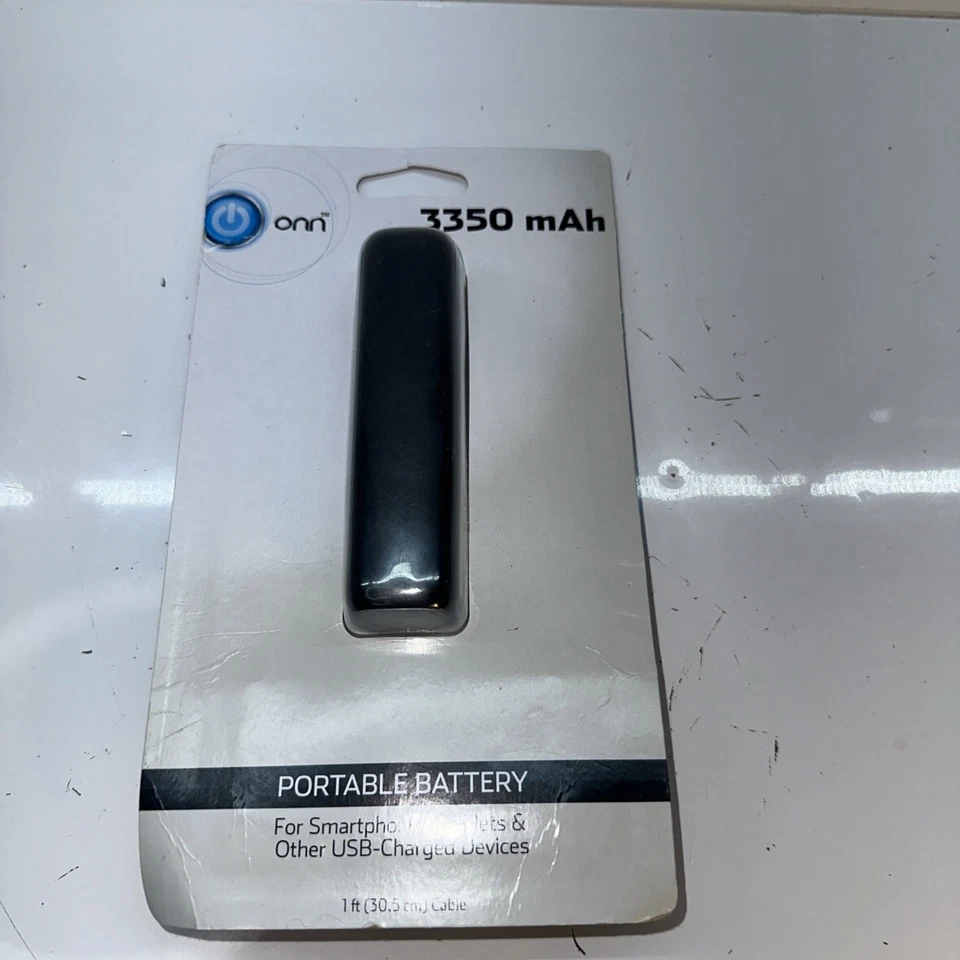 Banco de Alimentación de Batería Portátil Onn, 3350 Mah, Negro Teléfonos Inteligentes Tabletas Carga USB Foto 2 de 4