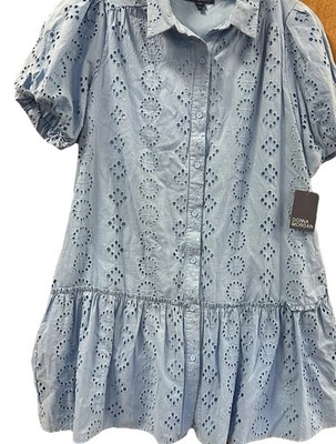 Donna Morgan Eyelet Dress Size 14 Blue Little Boy Blu NEW NWT 641236728711|  eBay