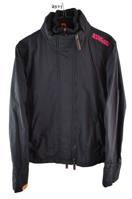 SUPERDRY Windcheater Jacke schwarz Größe M Damen Full Zip Freizeit Outdoor