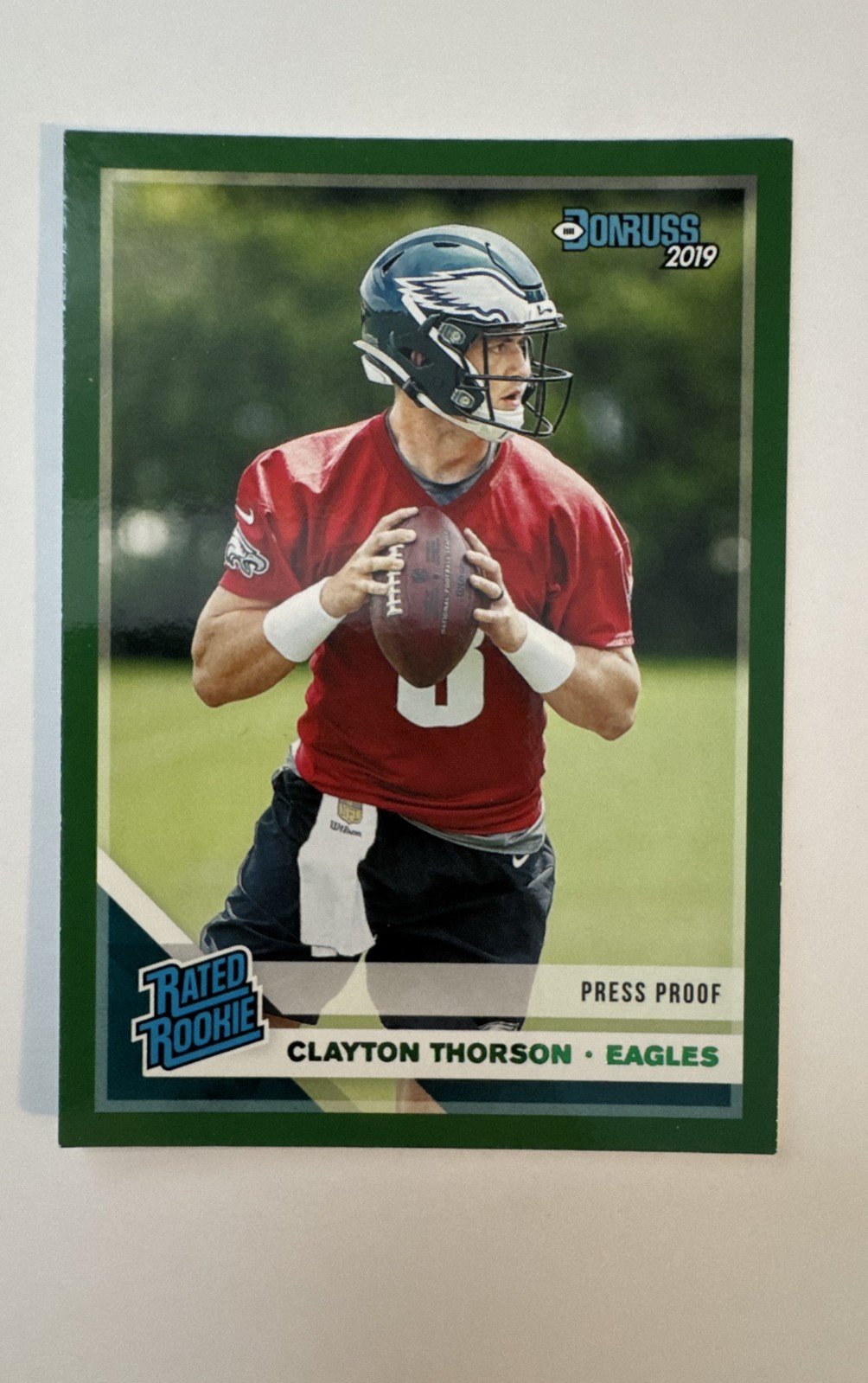 Clayton Thorson Panini Donruss #350 Press Proof-Green
