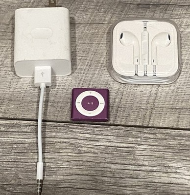 Apple iPod shuffle 4th Gen. 2GB Pink /Purple Bundled W/ Charger & New Ear Buds