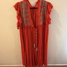 Free People Will Wait for You Embroidered Boho Dress Size Small