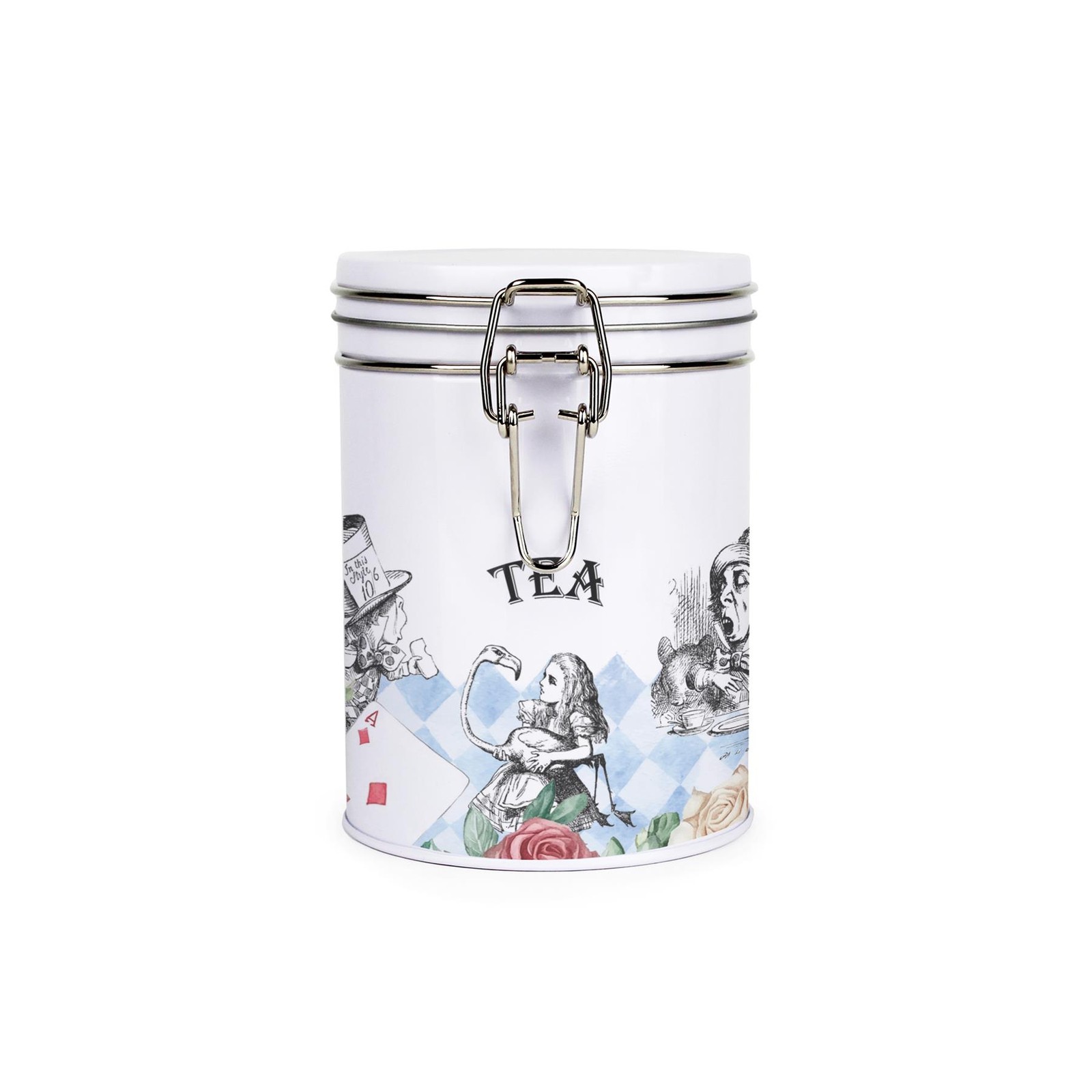 Alice's Adventures in Wonderland Tea Canister - Kitchen Clip Lid Storage Gift