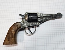 Vintage Edison Giocattoli Cap Gun Made in Italy Diecast metal  Plastic grips