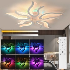 Dimmbar RGB LED Deckenleuchte mit Fernbedienung Wohnzimmer Moderne Deckenlampe