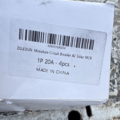 New In Box! 1p 20a ZGLEDUN mini Circuit Breaker. Din rail