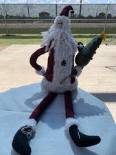 Santa Shelf Sitter Greeter Decor XL 24" Boutique Artisan Fabric Christmas