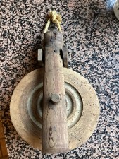 Antike Umlaufrolle Flaschenzug aus Holz 