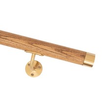 Handrail | Brushed Brass & Oak – Flat End Caps